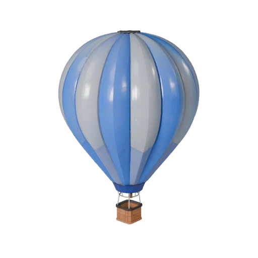 Low Poly Heißluftballon 3D Modell für Unity & Unreal