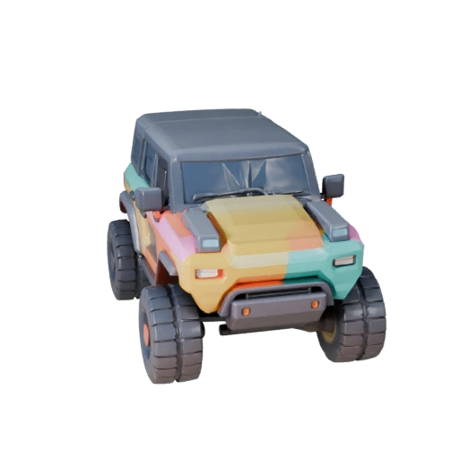 Cartoon Luxus-SUV 3D-Modell für stilisierte Spiele PBR-Asset