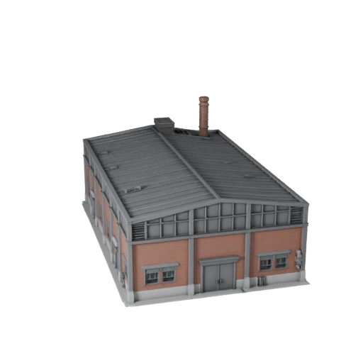 نموذج ثلاثي الأبعاد لمحطة معالجة المياه منخفض المضلع للألعاب والواقع الافتراضي