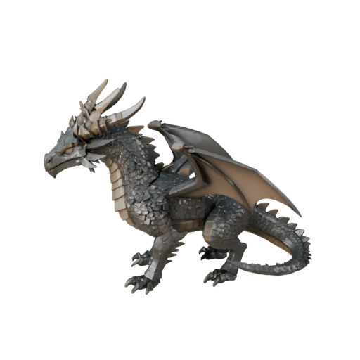 Dragon d'os low poly 3D - Asset de jeu Unity avec FBX | PBR
