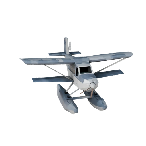Modelo 3D de Hidroavião Baixo Poli para Unity & Unreal PBR Asset