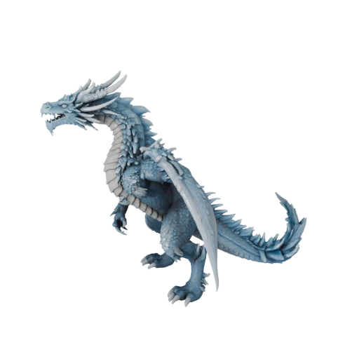 Dragón de Hielo Modelo 3D para Unity - Asset Listo para Juego, FBX | Libre de Regalías