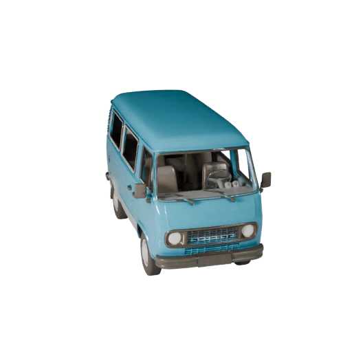 Modèle 3D de Van Rétro pour Unity - Asset de Jeu Low Poly