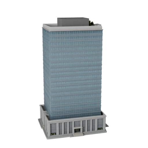 Modèle 3D de Tour de Bureaux Immeuble de Grande Hauteur pour Blender - Asset de Rendu