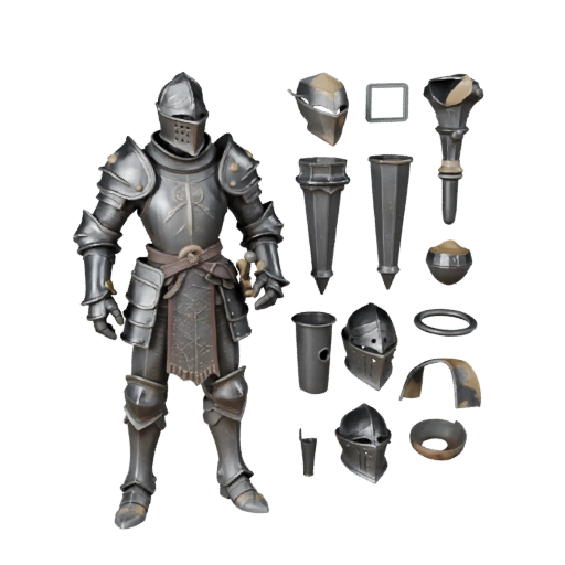 Modelo de Personaje Caballero Enemigo de Fantasía - Articulado