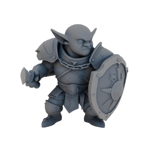 Miniatura STL de Duende Arqueiro de Fantasia - Parede de Escudos
