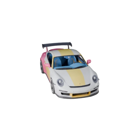 Coche Deportivo Inspirado en Porsche 3D - Estilizado Poligonal Bajo