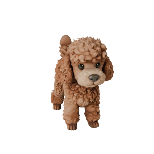 Cartoon Pudelhund 3D Modell - Stilisierte Asset für Animation