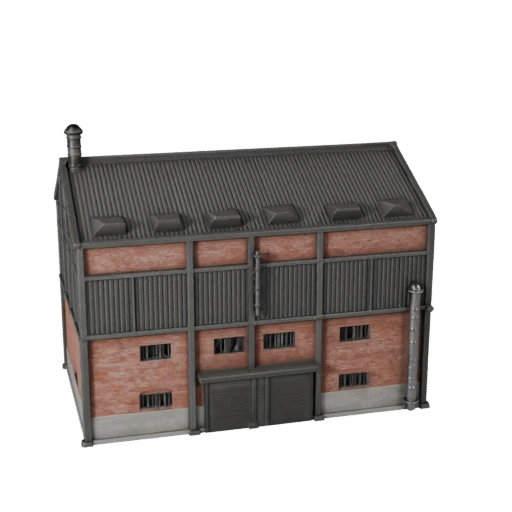 Low Poly Kraftwerk 3D-Modell für Echtzeitspiele und VR