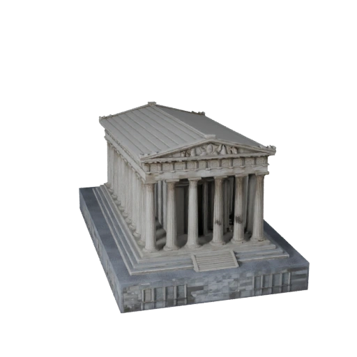 Stilisierte Parthenon 3D-Modell - Spiel-Asset für Architektur