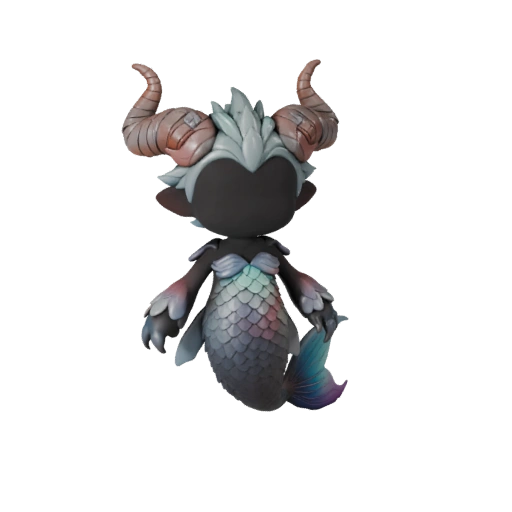 Modelo 3D de Sirena Caricatura - Asset Estilizado para Animación | PBR