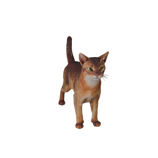 Abessinier Katze 3D Modell für Blender - PBR Asset mit Texturen