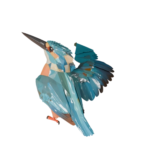 Modèle 3D de Martin-Pêcheur Low Poly - Asset de Jeu Unity avec FBX | PBR