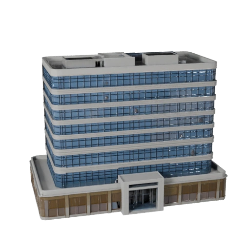 Stilisierter Konzernzentrale 3D-Modell - Spiel-Asset