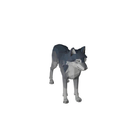Modelo 3D Lobo Ártico Poligonal Bajo - Asset de Juego para Unity con FBX | PBR