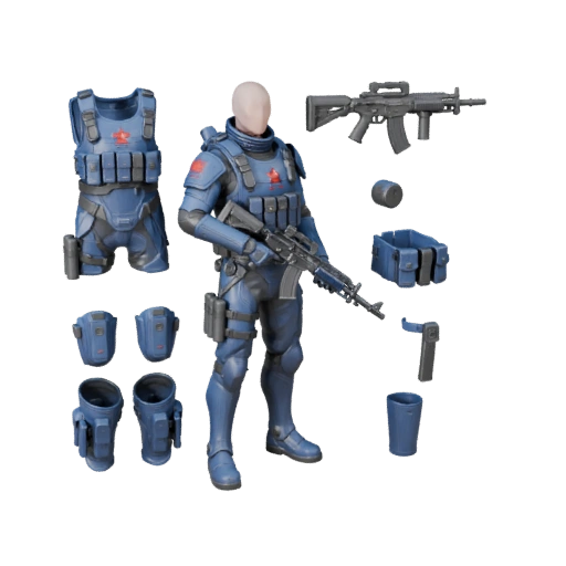 Modèle de personnage soldat Cobalt de science-fiction - Monté