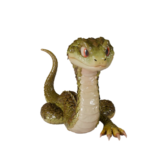 Modelo 3D de Rey Cobra Caricatura - Activo Estilizado para Animación