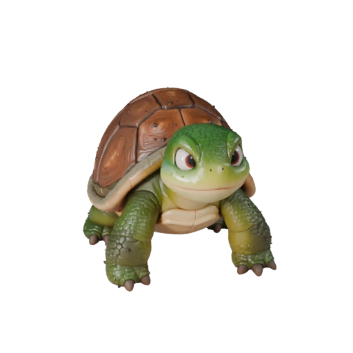 Modelo 3D de Tartaruga-Mordedora de Desenho Animado - Asset Estilizado para Animação
