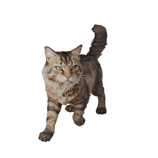 Realistische Sibirische Katze 3D-Modell - Rigged PBR Asset für Spiele