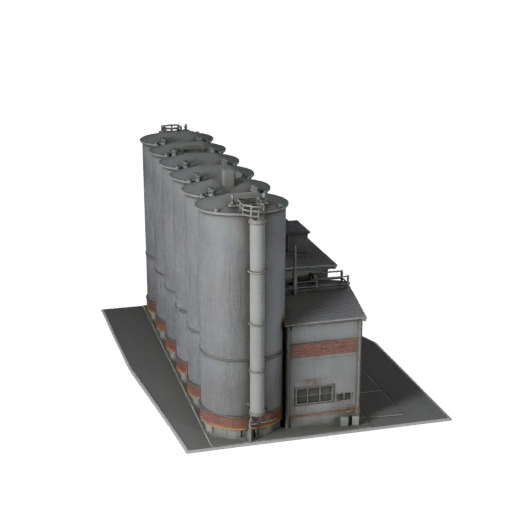 Modello 3D Silo di Grano per Blender - Asset di Rendering per Architettura