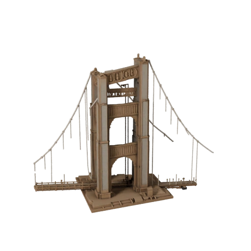 Druckbare Golden Gate Brücke STL 3D-Modell - Maßstabs-Asset