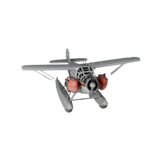 Spielbereites Oldtimer-Wasserflugzeug 3D-Modell für Echtzeitspiele