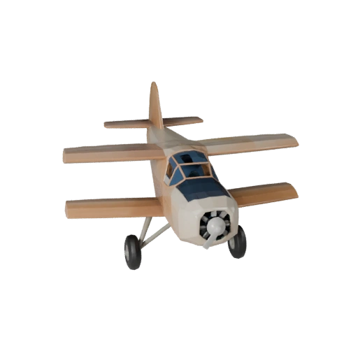 Oldtimer-Wasserflugzeug 3D Modell - Low Poly Spielbereit PBR Asset