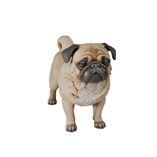 Hohe Poly Mops 3D-Modell - Detailliertes STL-Asset für den Druck