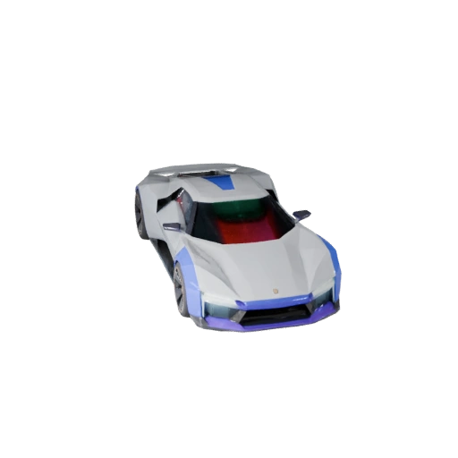 Modèle 3D de Voiture Futuriste Low Poly pour Unity et Unreal