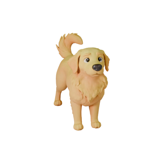 Cartoon Goldener Retriever Hund 3D Modell - Stilisierte Ressource für Animation