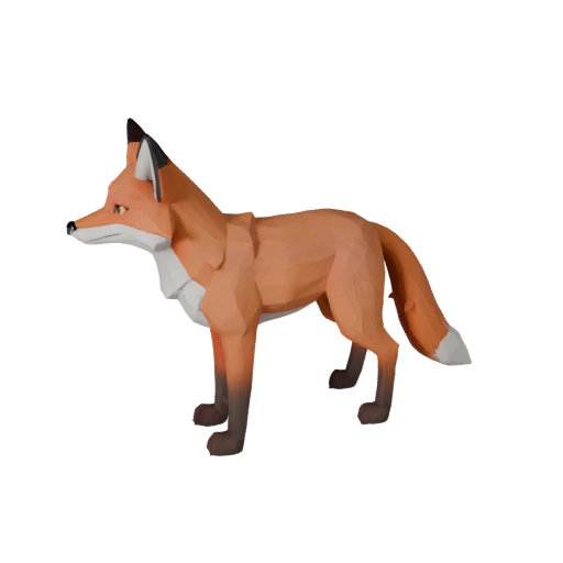 Hohe Poly Roter Fuchs 3D Modell - Detailliertes STL-Asset zum Drucken