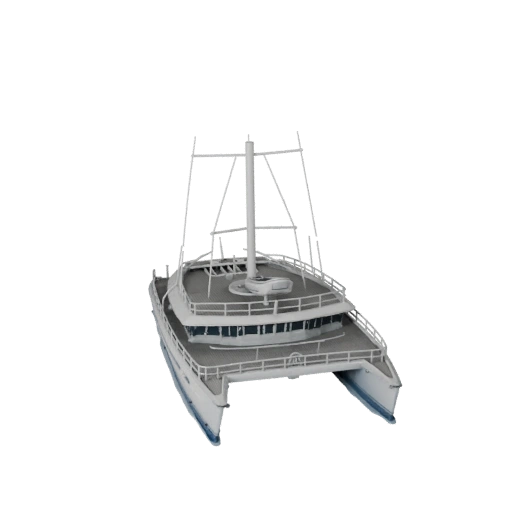 Modelo 3D de Catamarã para Unity - Asset de Jogo Low Poly