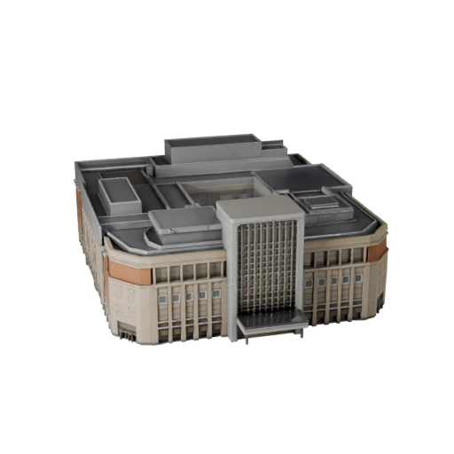 Stilisierte Shopping Mall 3D-Modell - Spiel-Asset für Architektur