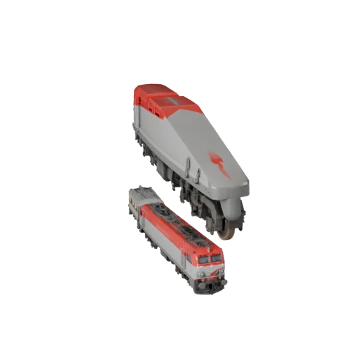 Hohe Poly Elektrolokomotive 3D Modell für Studio-Renderings