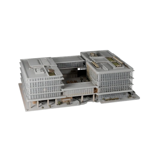 Modèle STL Imprimable de Bureau de Campus Technologique - Asset d'Échelle