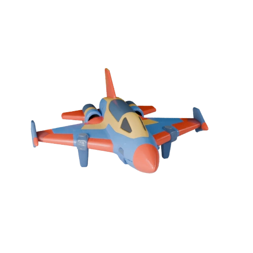 Modèle 3D de Chasseur Stellaire - Actif de Jeu Low Poly Stylisé
