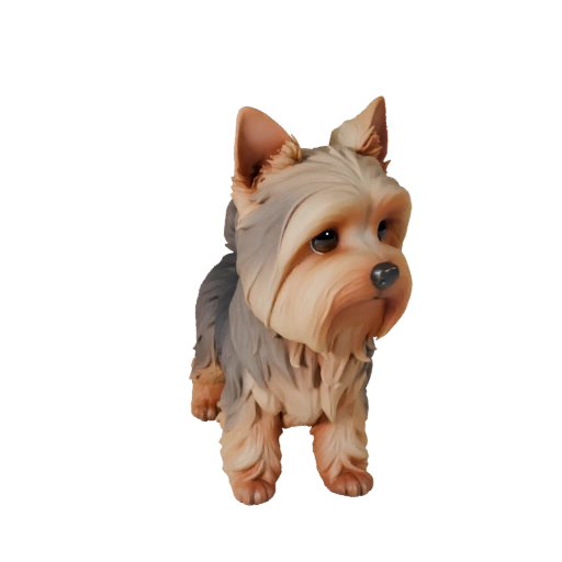 Modèle 3D de Chien Yorkshire Terrier Dessin Animé - Asset 3D Stylisé