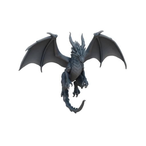 Miniatura de Dragón Jefe de Fantasía STL - Saltando