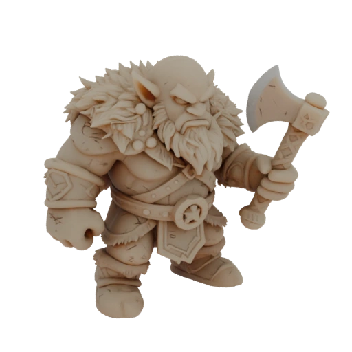 Miniature STL barbare nain Fantasy - Exploration