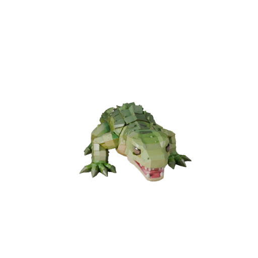 Modelo 3D de Anaconda Verde Poligonal Bajo - Asset de Juego para Unity con FBX