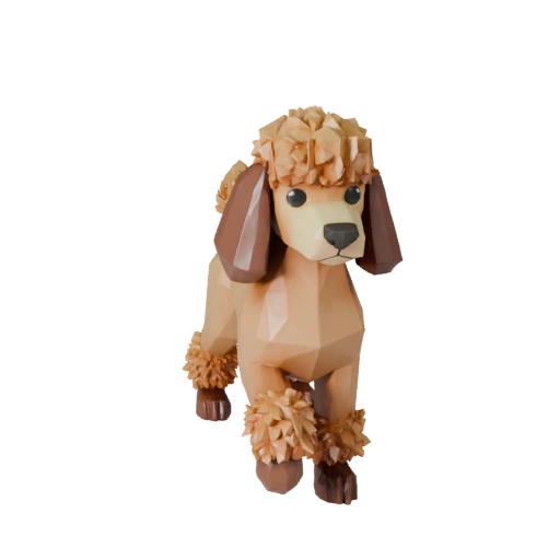 Low Poly Pudelhund 3D Modell - Unity Game Asset mit FBX | PBR