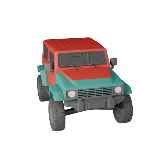 Modelo 3D de Todoterreno Caricatura - Activo Estilizado PBR Listo para Juegos en Venta