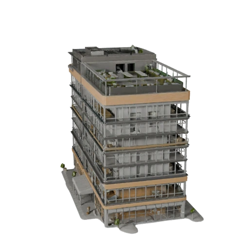Modèle 3D de bâtiment de bureau de coworking pour Unity - Ressource de jeu