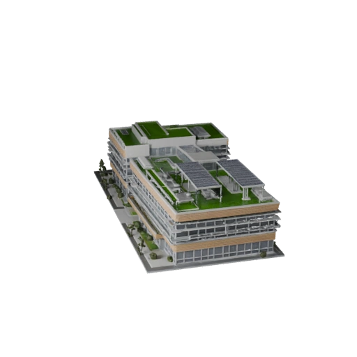 Edificio de Oficina Sostenible 3D Model para Unity - Activo de Juego