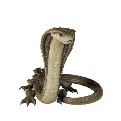 Modelo 3D de Rey Cobra Poligonal Bajo - Asset de Juego para Unity con FBX | PBR