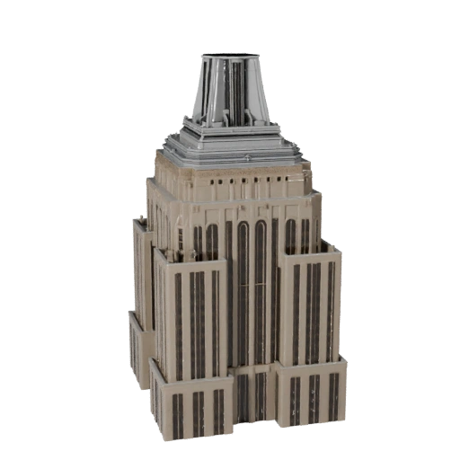 Hohes Poly Empire State Building 3D Modell für Archviz