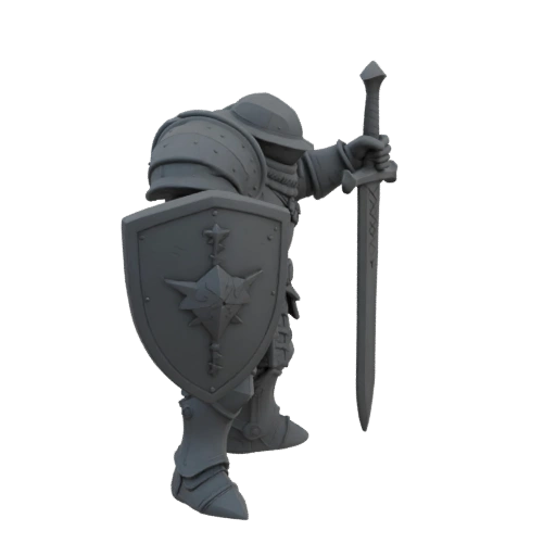 Mittelalterlicher Paladin Miniatur STL - Tarnkappe
