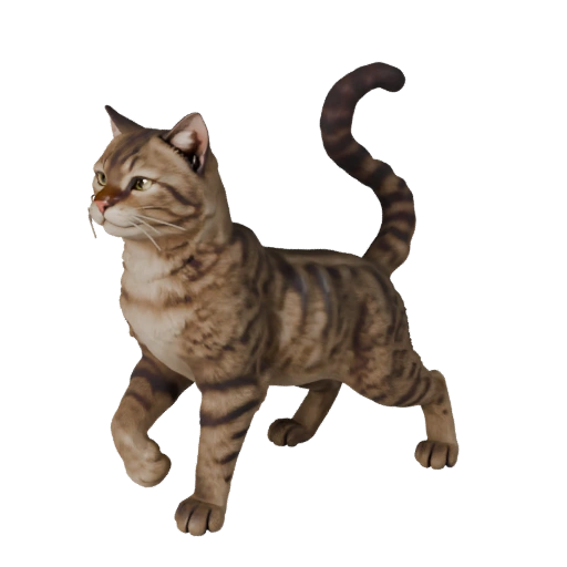 Modèle 3D de Chat Réaliste - Asset Riggué PBR pour Jeux | Libre de Droits