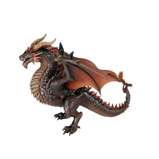 Dragon de feu 3D Blender - Modèle PBR avec textures