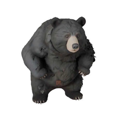 Low Poly Schwarzbär 3D-Modell - Unity Game Asset mit FBX | PBR